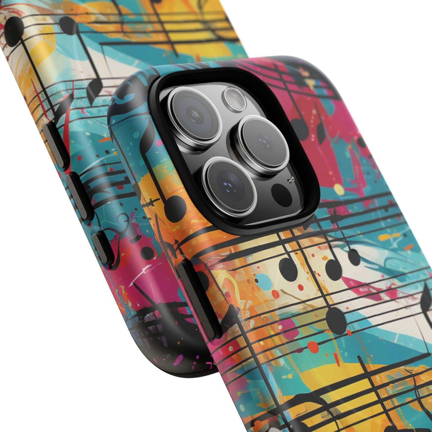 Vibrant Music Note Phone Case, Tough Magnetic Case, Music Lover Gift, Colorful Phone Accessory, Customizable Phone Cover, Unique Gift Idea
