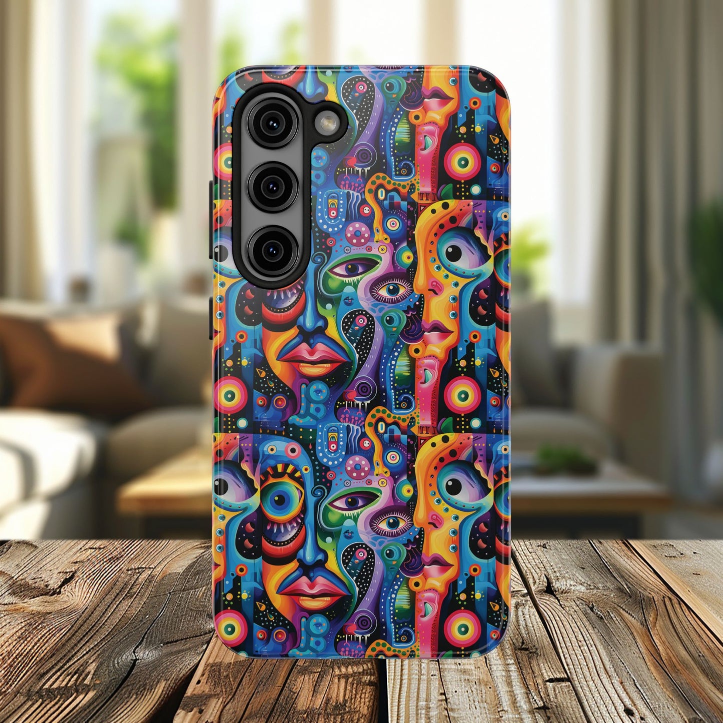 Psychedelic Visions Vibrant Art iPhone and Samsung Phone Case - Stylish Tough Case for Artists & Creatives.