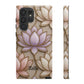 Personalized Lotus Floral Stained Glass Effect Tough Phone Case