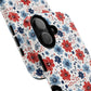 Patriotic Floral Dreams Tough Magnetic iPhone Cases, Durable, Stylish, Gift for Her, Protective Phone Cover, Spring Floral Design