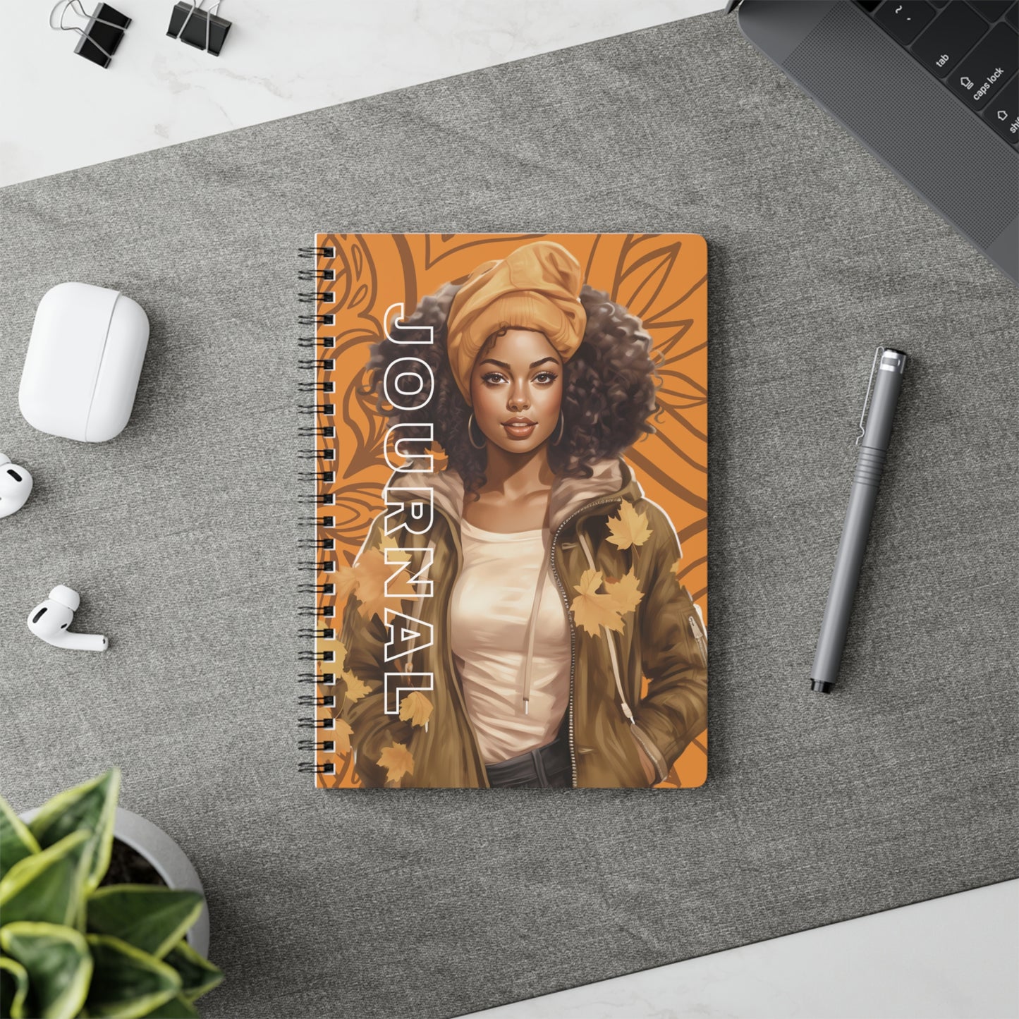 Autumn Vibes Journal - A5 Wirobound Softcover Notebook, Fall Gift, Writing Journal, Floral Notebook, Inspirational Journal