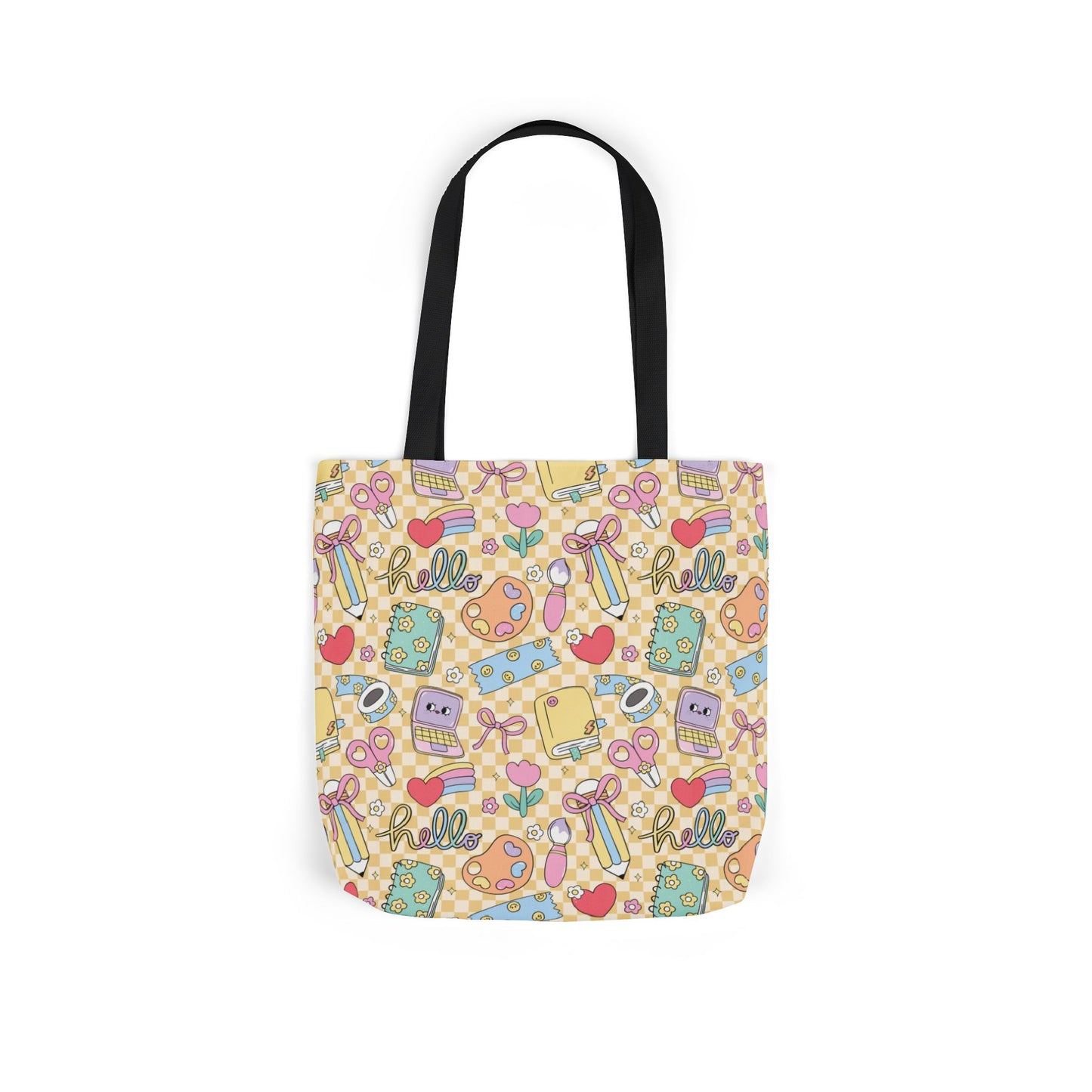 Personalized Doodle Daydream Composition Book Inspired Canvas Tote Bag with Colorful Straps, Cute School Bag, Eco-Friendly Tote, Back to School Shopping Bag, Teacher Gift Idea