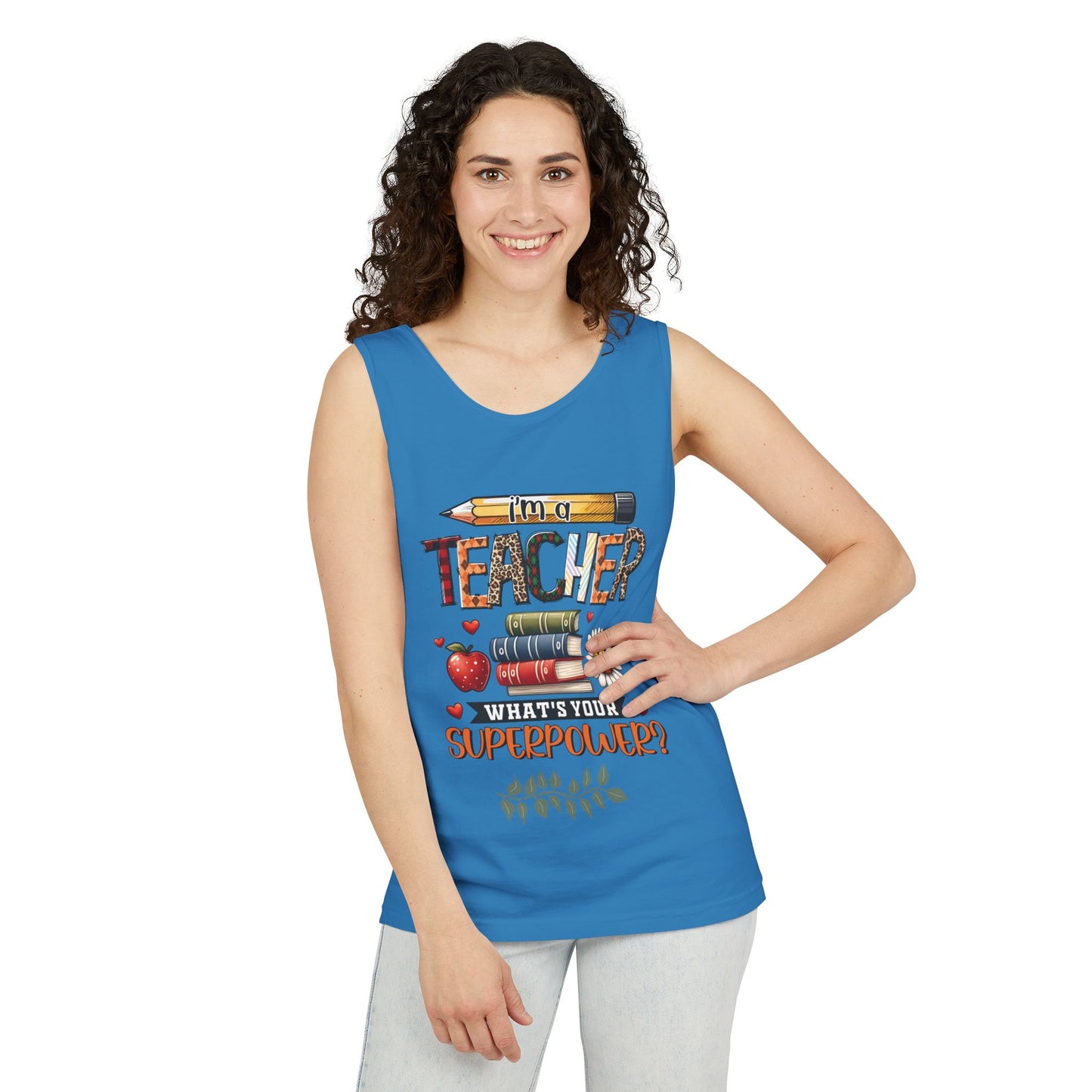 Teachers are Heros Unisex Garment-Dyed Tank Top