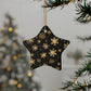 Black and Gold Snowflake Elegance Ceramic Ornaments (1pcs, 5pcs, 10pcs, 20pcs)