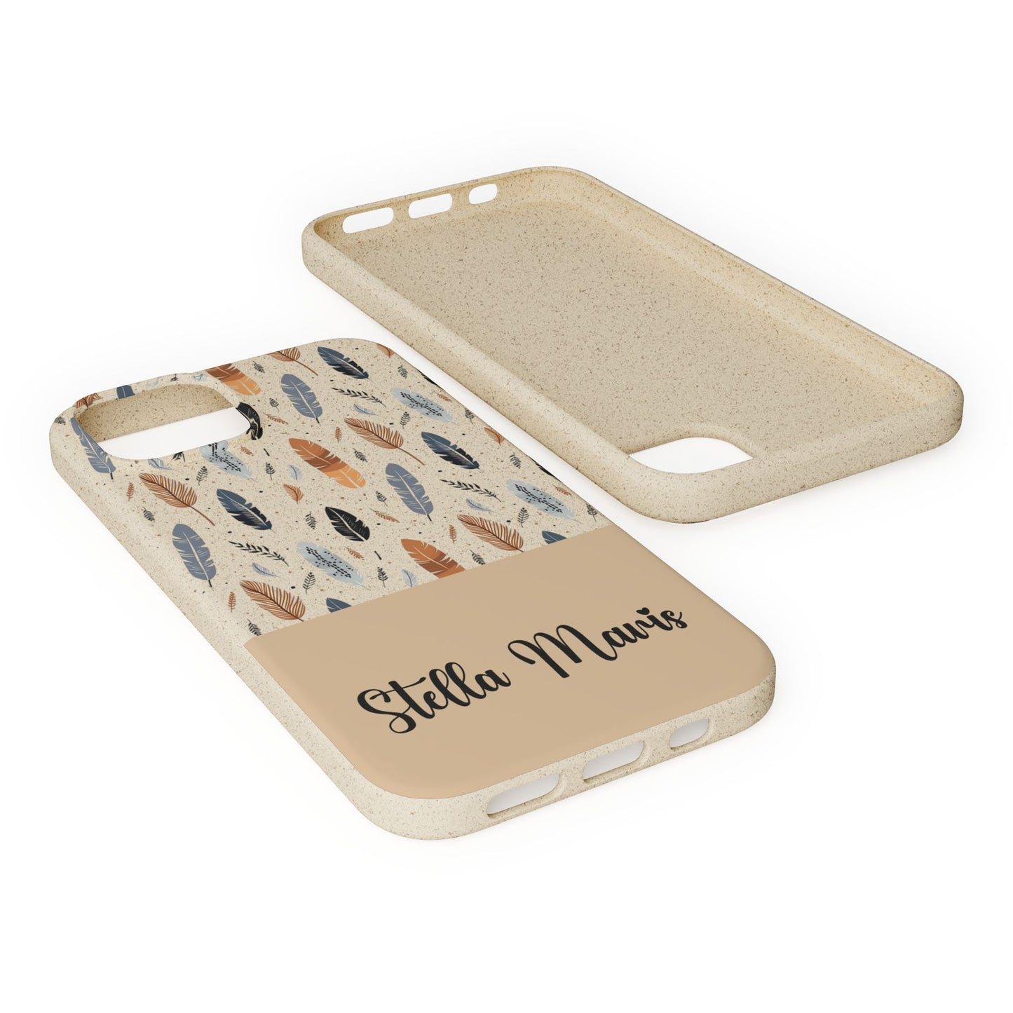 Personalized Whispering Feathers Samsung Biodegradable Case, Custom Name Case.