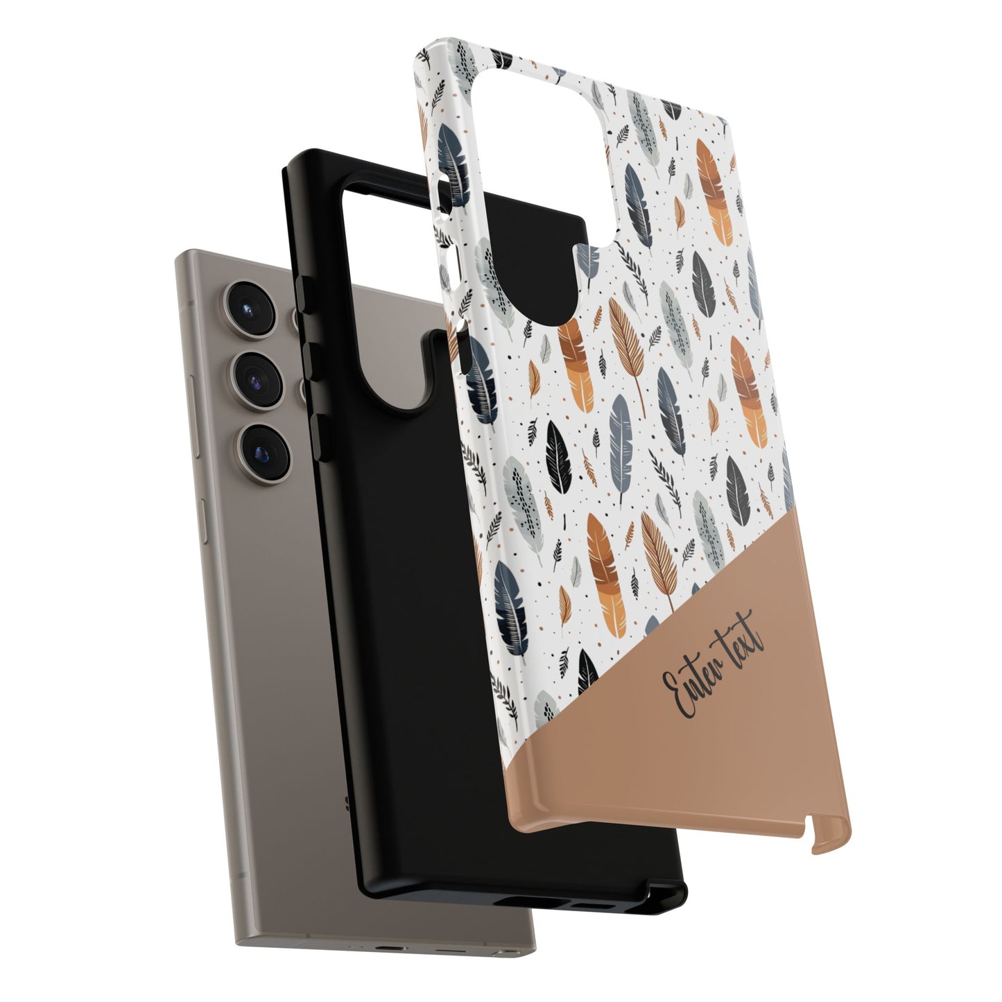 Personalized Whispering Feathers Tough Case — Dark Feather Protective Phone Case for Samsung & Google