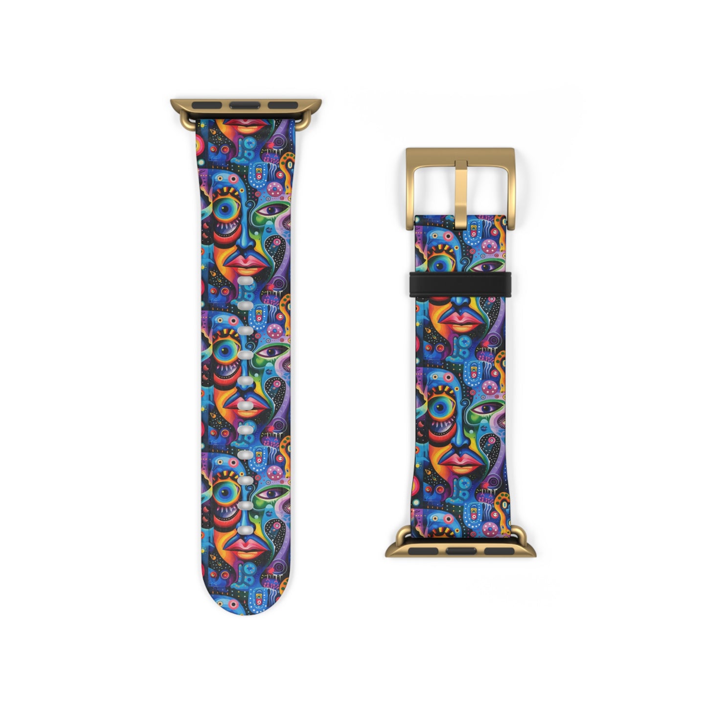Psychedelic Visions Colorful Artistic Watch Band - Vibrant Design for Unique Style.