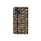 Book Stack Floral Flip iPhone and Samsung Phone Case — Vintage Library Wallet Cover.
