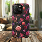 Starry Rose Garden Tough Magnetic Phone Case, Stylish Phone Cover, Gift for Her, Elegant Floral Design, Durable Phone Accessories