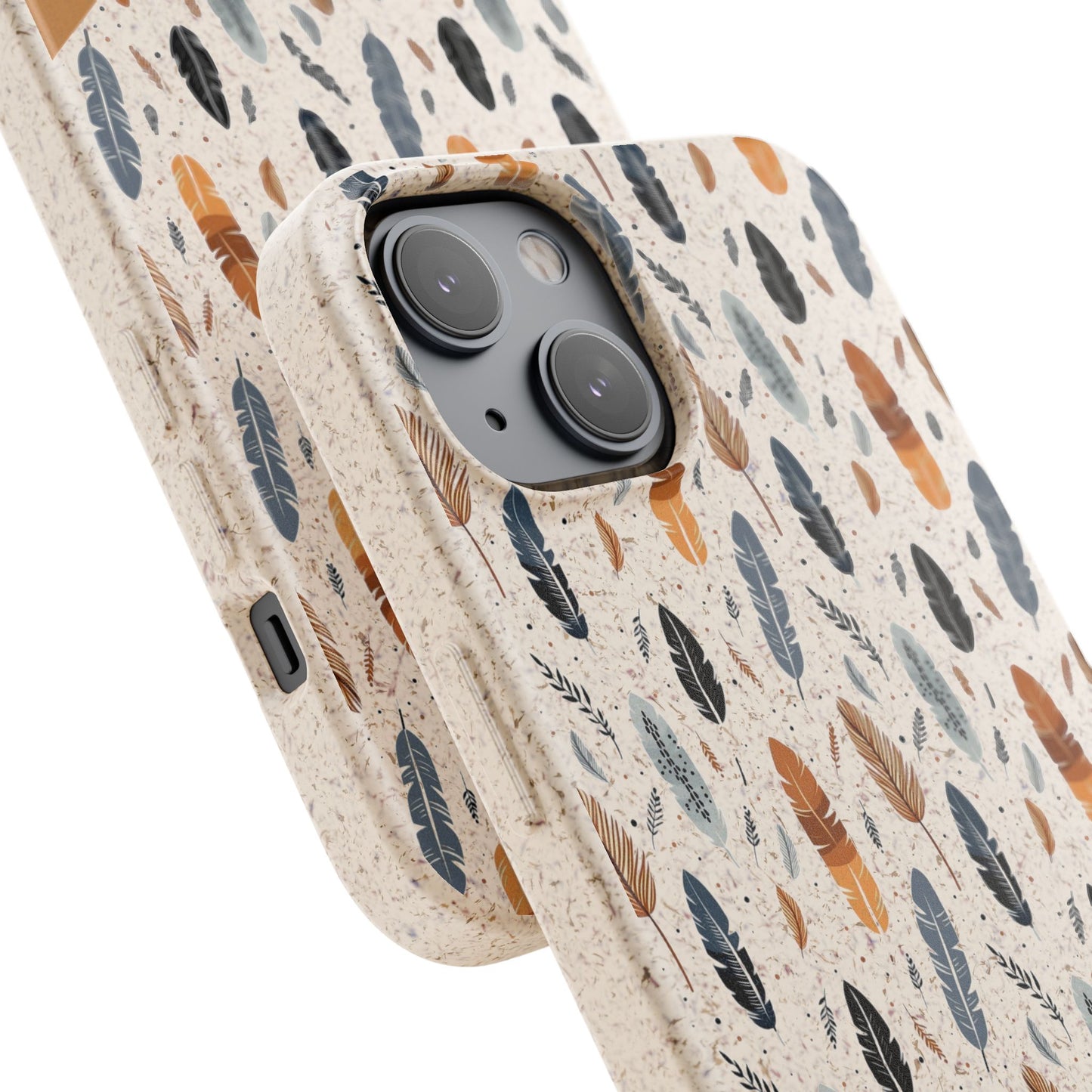 Personalized Whispering Feathers Samsung and iPhone Biodegradable Case, Custom Name Case.