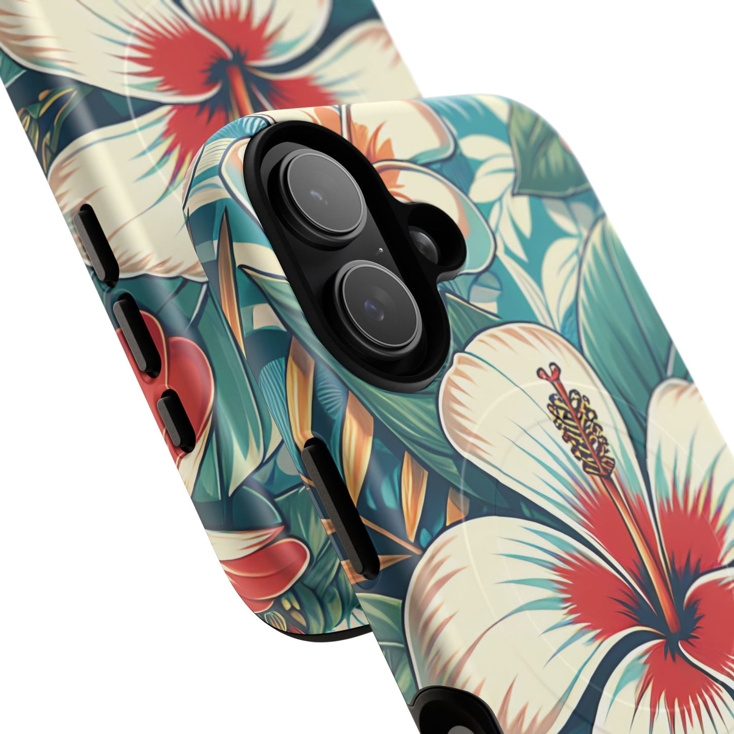 Tropical Hibiscus MagSafe® iPhone® Tough Case - Stylish Phone Protection Gift for Nature Lovers, Vibrant, Summer Vibes.