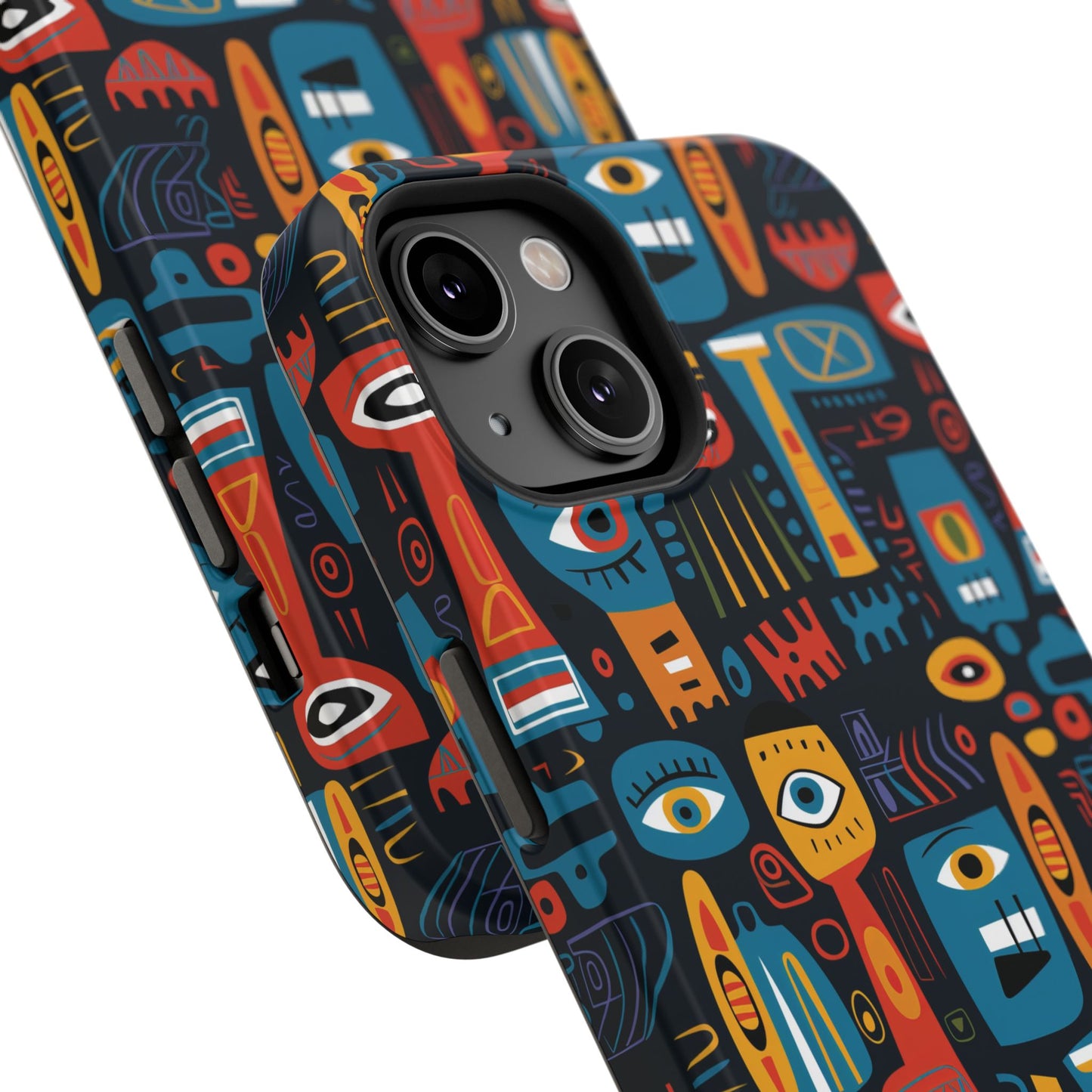 Personalized Colorful Abstract Faces Clear Impact-Resistant Case