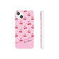 Personalized Cherry Blossom Dreams Flexi Case — Pink Retro Cherry iPhone® 7/8, 11, 12, 13, 14, 15, 16, 17, X/XS, SE, XR, Mini, Pro, Pro Max, Plus Cases.