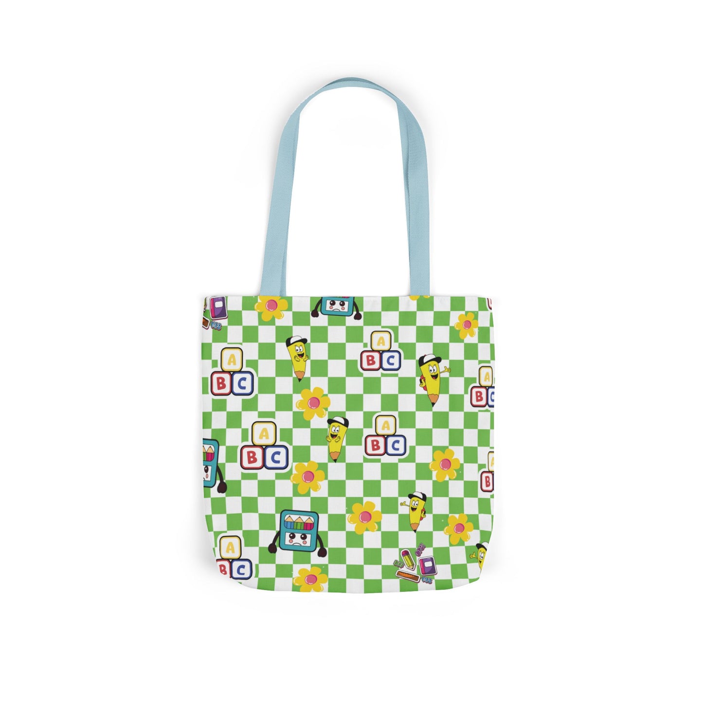 Personalized Green Schoolyard Chic Composition Book Inspired Canvas Tote Bag with Colorful Straps, Cute School Bag, Eco-Friendly Tote, Back to School Shopping Bag, Teacher Gift Idea