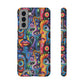 Psychedelic Visions Phone Case with Card Holder - Colorful and Stylish Design for Creatives