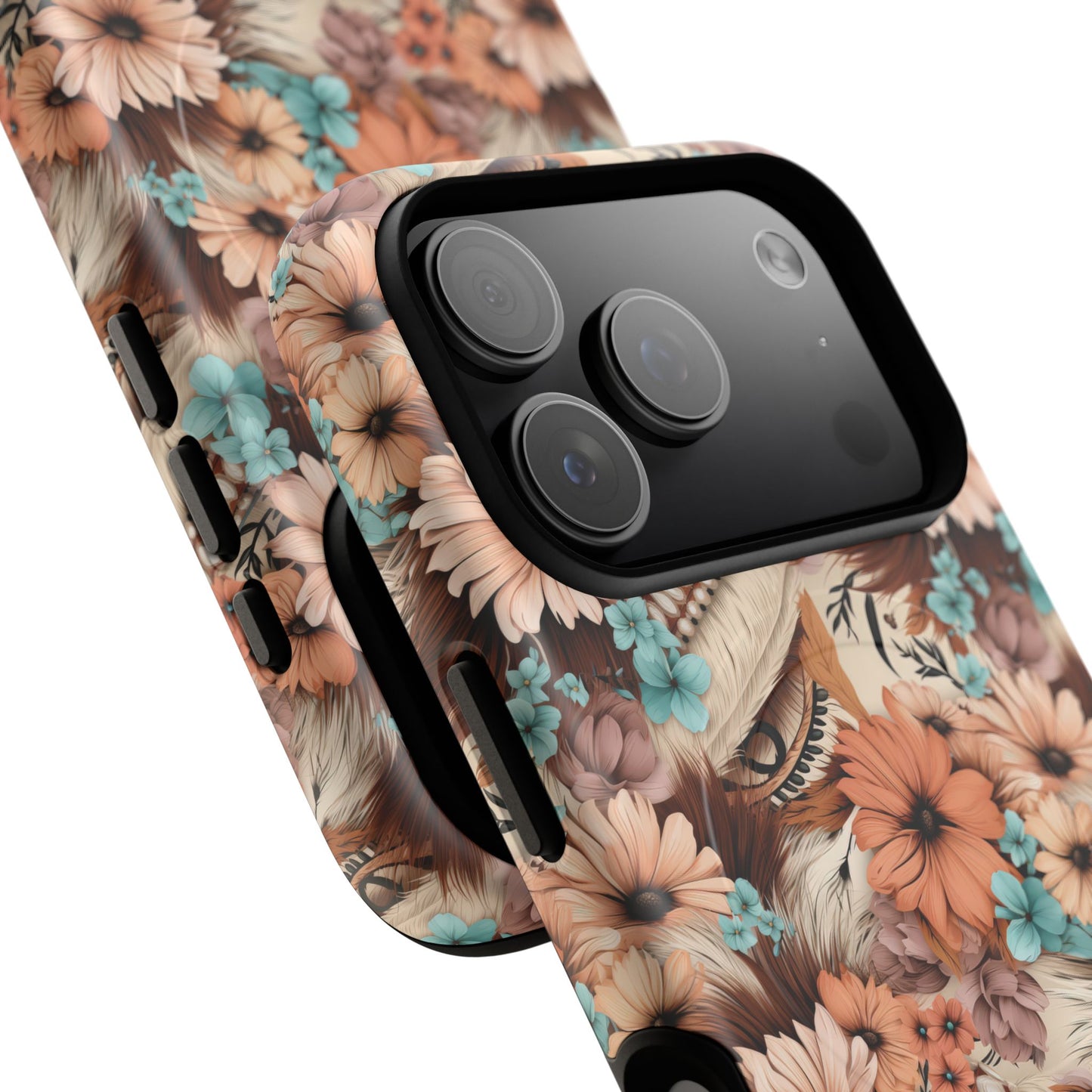 Spirit in Bloom Tough iPhone Magnetic Cases, Cute iPhone Accessories, Flower Design, Gifts for iPhone 14, 15, 16, 17, Pro Max, Boho Style, Western Style