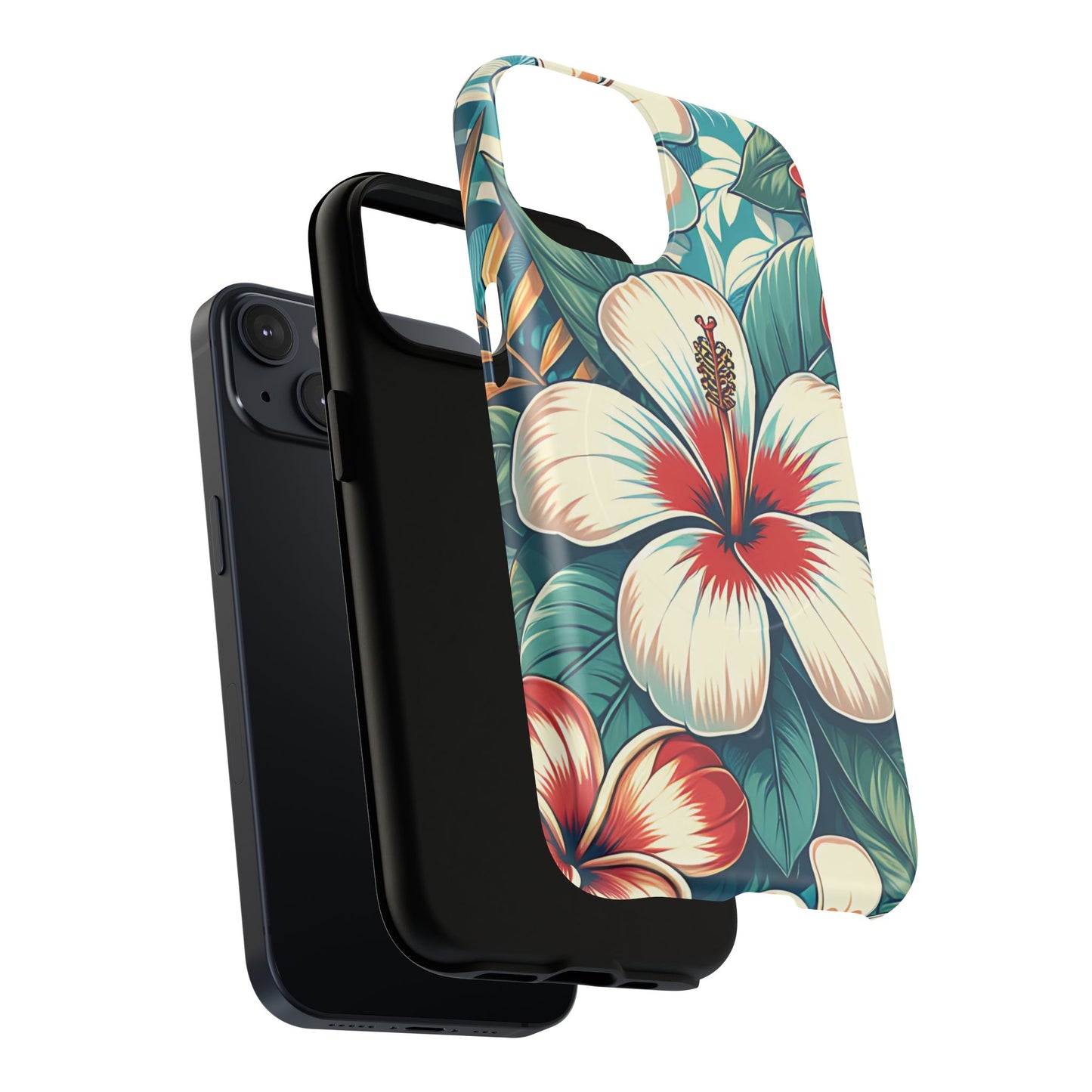 Tropical Hibiscus MagSafe® iPhone® Tough Case - Stylish Phone Protection Gift for Nature Lovers, Vibrant, Summer Vibes.