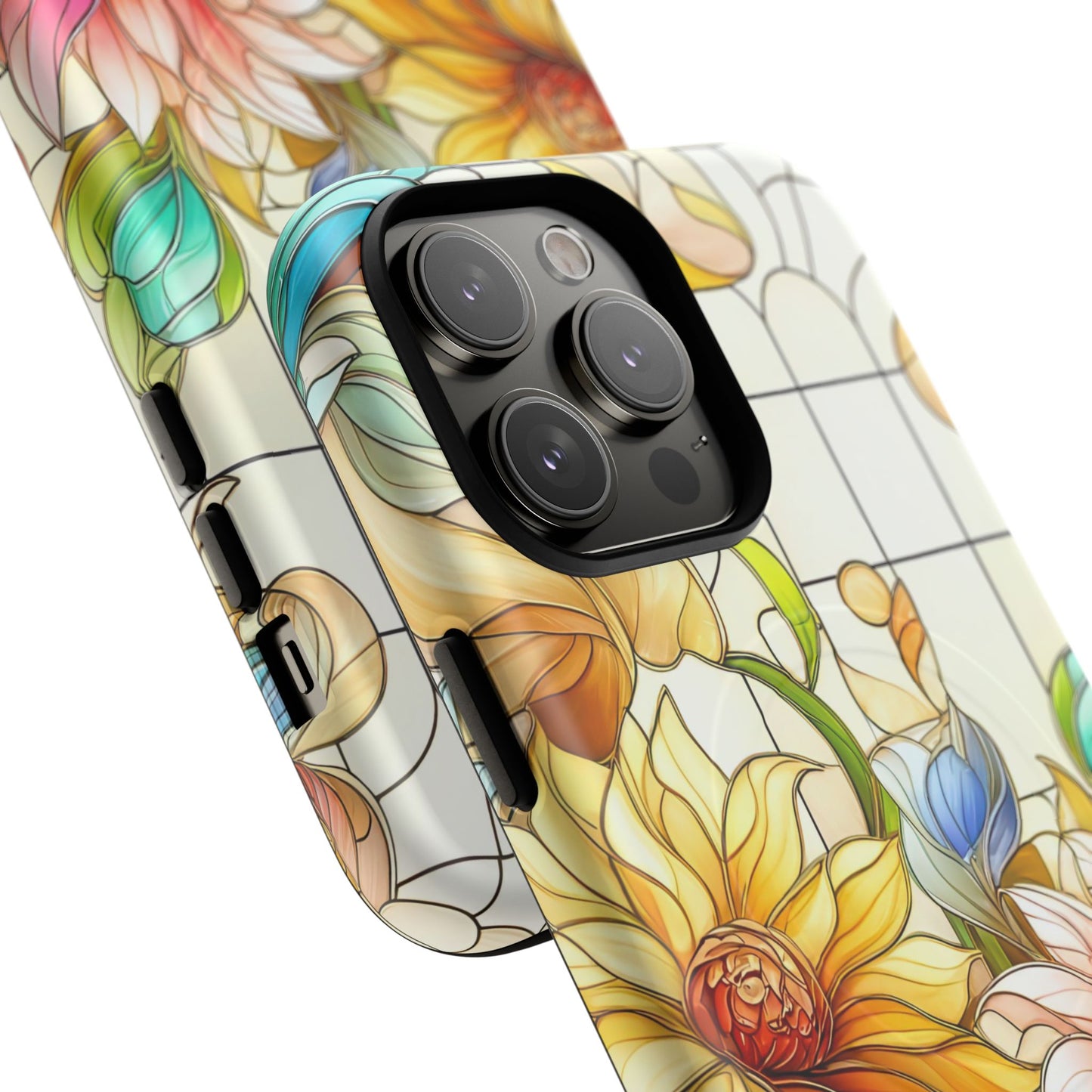 Floral Stained Glass Reverie Tough iPhone Magnetic Case, iPhone Cover, Protective Case, Flower Design, Gift for Her, Nature Lover