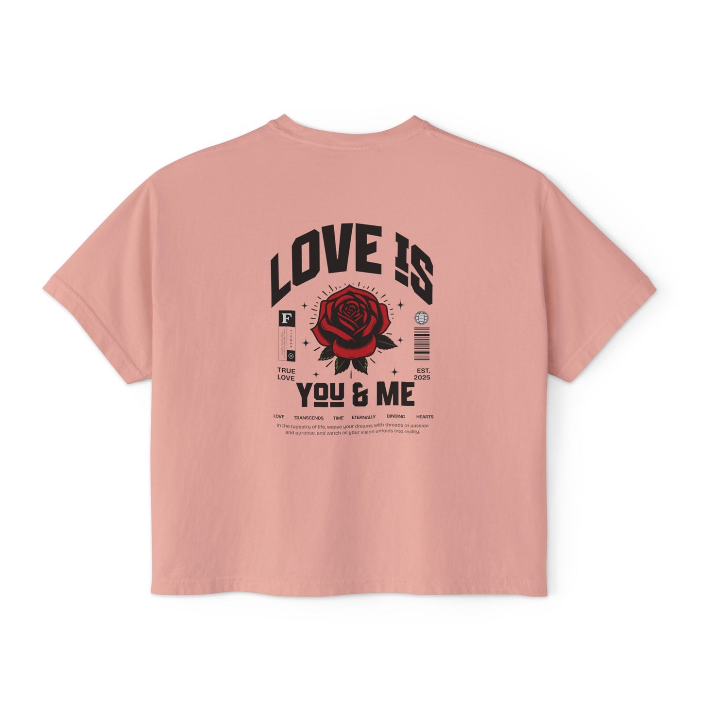 You and Me Valentine Women's Comfort Colors Boxy Tee