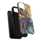 Mosaic Peacock Feathers Magnetic Phone Case, Tough Phone Shell, Vibrant Art Case, Gift for Her, Unique Phone Accessory, Wildlife Lover's Gift, Stained Glass Case.