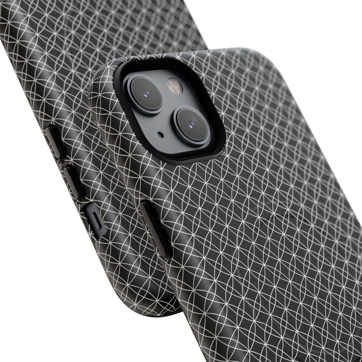 Urban Lattice Tough Magnetic iPhone Case, Stylish Protective Cover, Tech Gift for Him/Her, Durable Everyday Use, Trendy Mobile Accessories