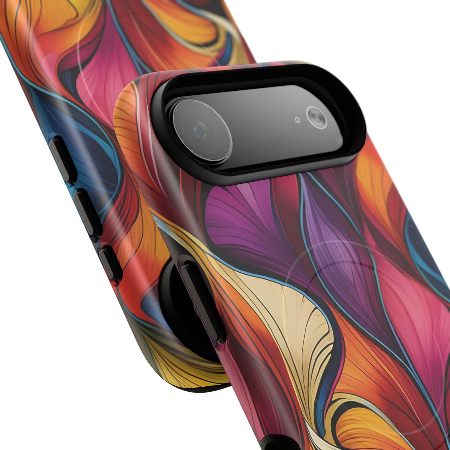 Vibrant Leaf Wave Tough Magnetic Phone Case, Vibrant Smartphone Cover, Unique Protective Case for Gifts, Phone Accessories, Trendy Design