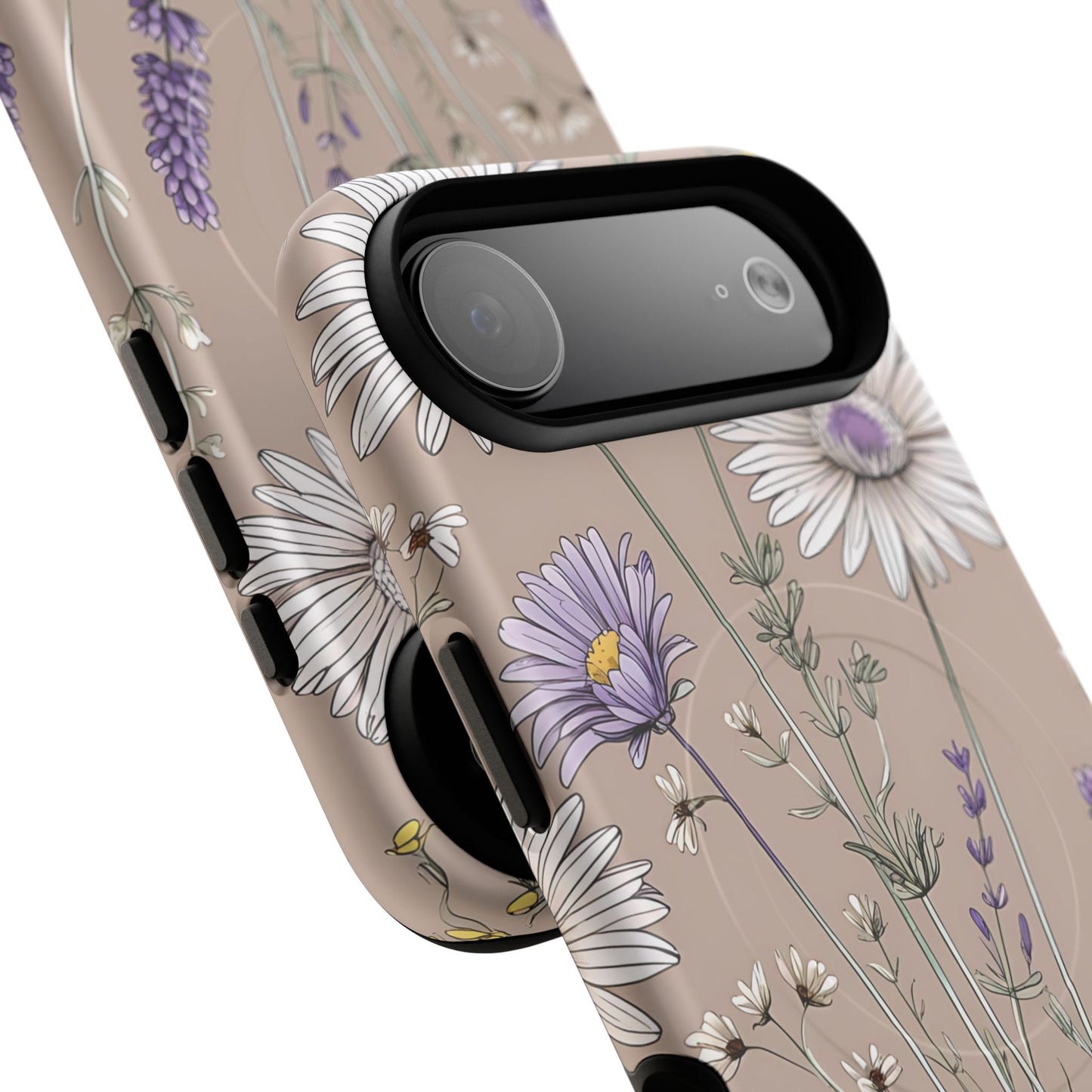 Lavender Floral Tough Magnetic Phone Case | Durable Protective Cover, Flower Design, Gifts for Her, Phone Accessories, Nature Lover