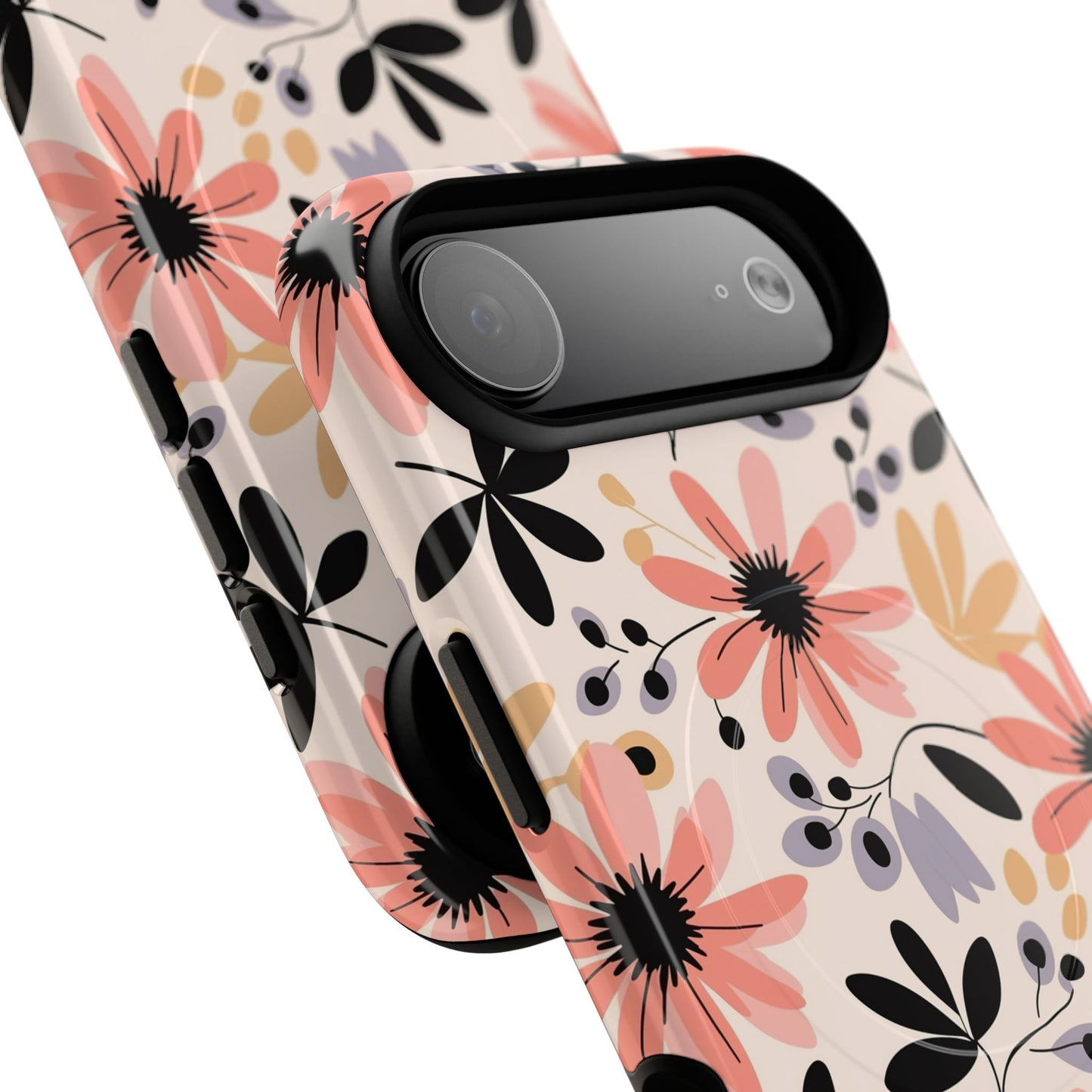 Stylish Soft Petal Noir iPhone Case, Floral iPhone Accessory for Her, Tough iPhone Magnetic Cases, Trendy iPhone Cover, Gift for Friends, Summer Vibes