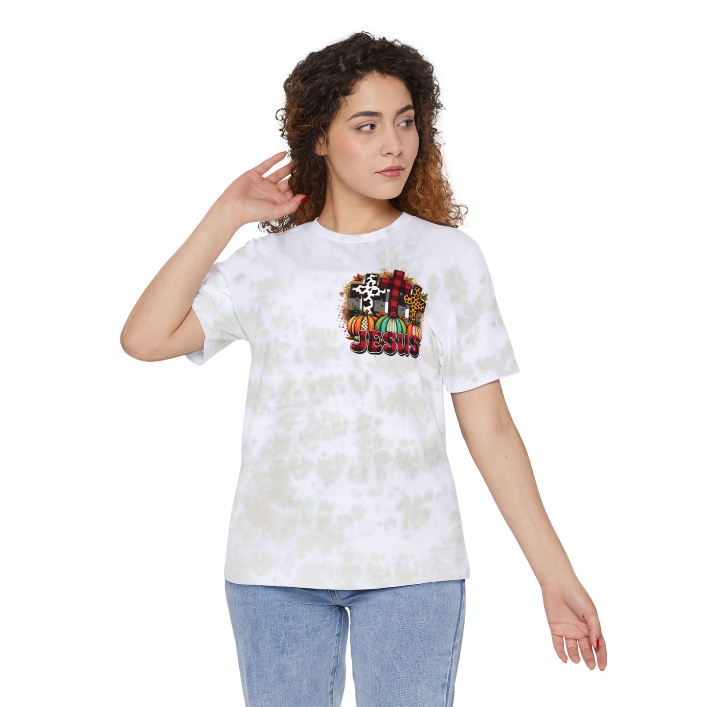 Faithful Harvest Cross Unisex FWD Fashion Tie-Dyed T-Shirt