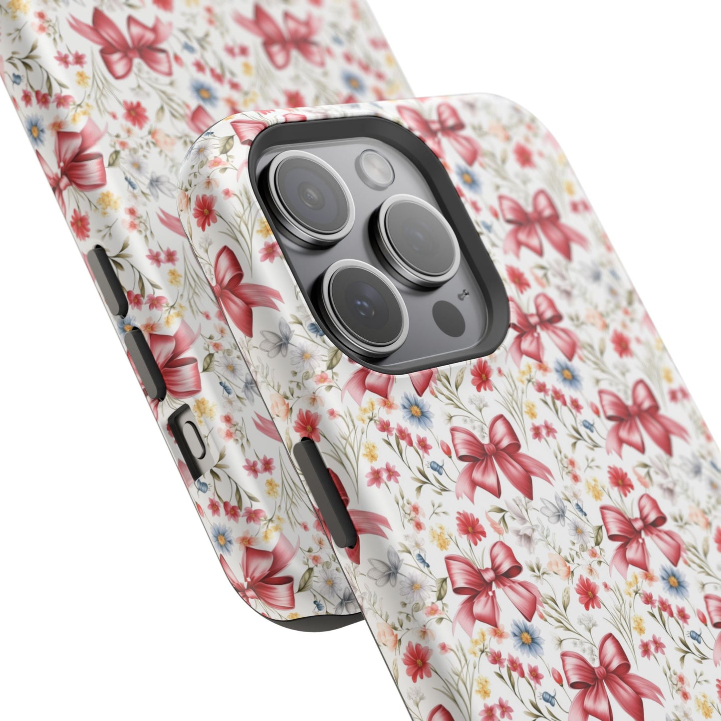 Personalized Rosette Coquette Floral Bow iPhone and Samsung Impact-Resistant Case — Custom Name Case