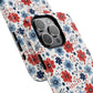 Patriotic Floral Dreams Tough Magnetic iPhone Cases, Durable, Stylish, Gift for Her, Protective Phone Cover, Spring Floral Design