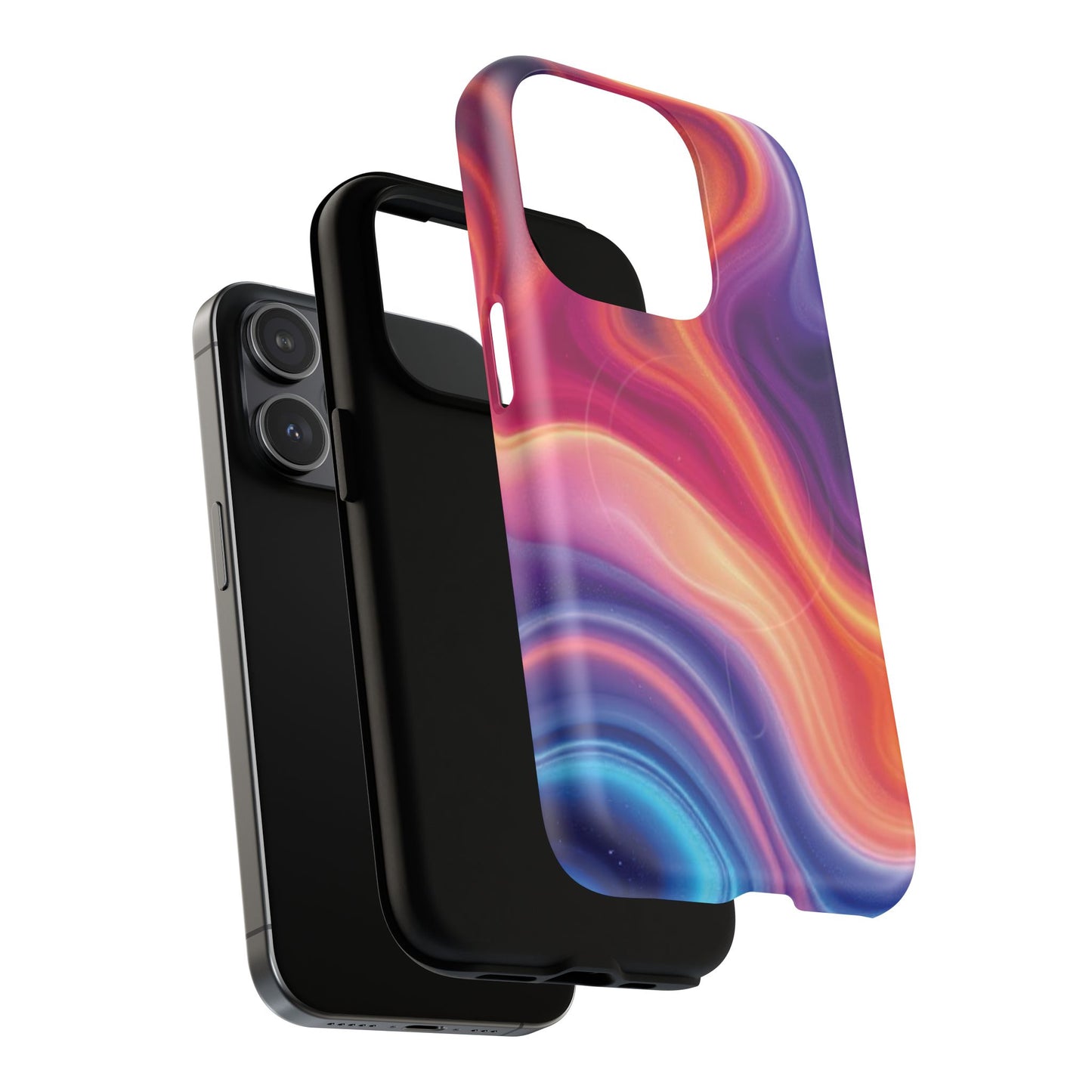Cosmic Lava Flow Colorful Abstract iPhone Case , Tough Magnetic Protection, Stylish Accessories, Gift for Tech iPhone Lovers, Vibrant Mobile Covers