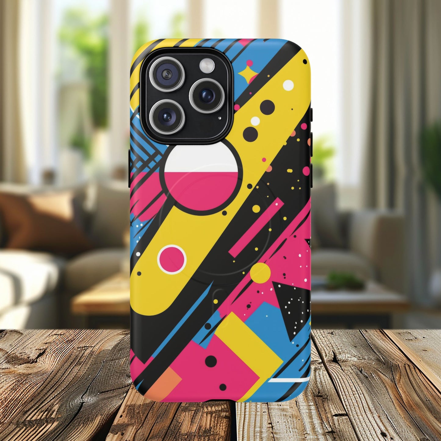 Electric Motion Mix iPhone Cases for Creative Souls | Tough iPhone Magnetic Cases, Stylish Protection, Unique iPhone Accessories, Gift for Art Lovers, Retro Vibes