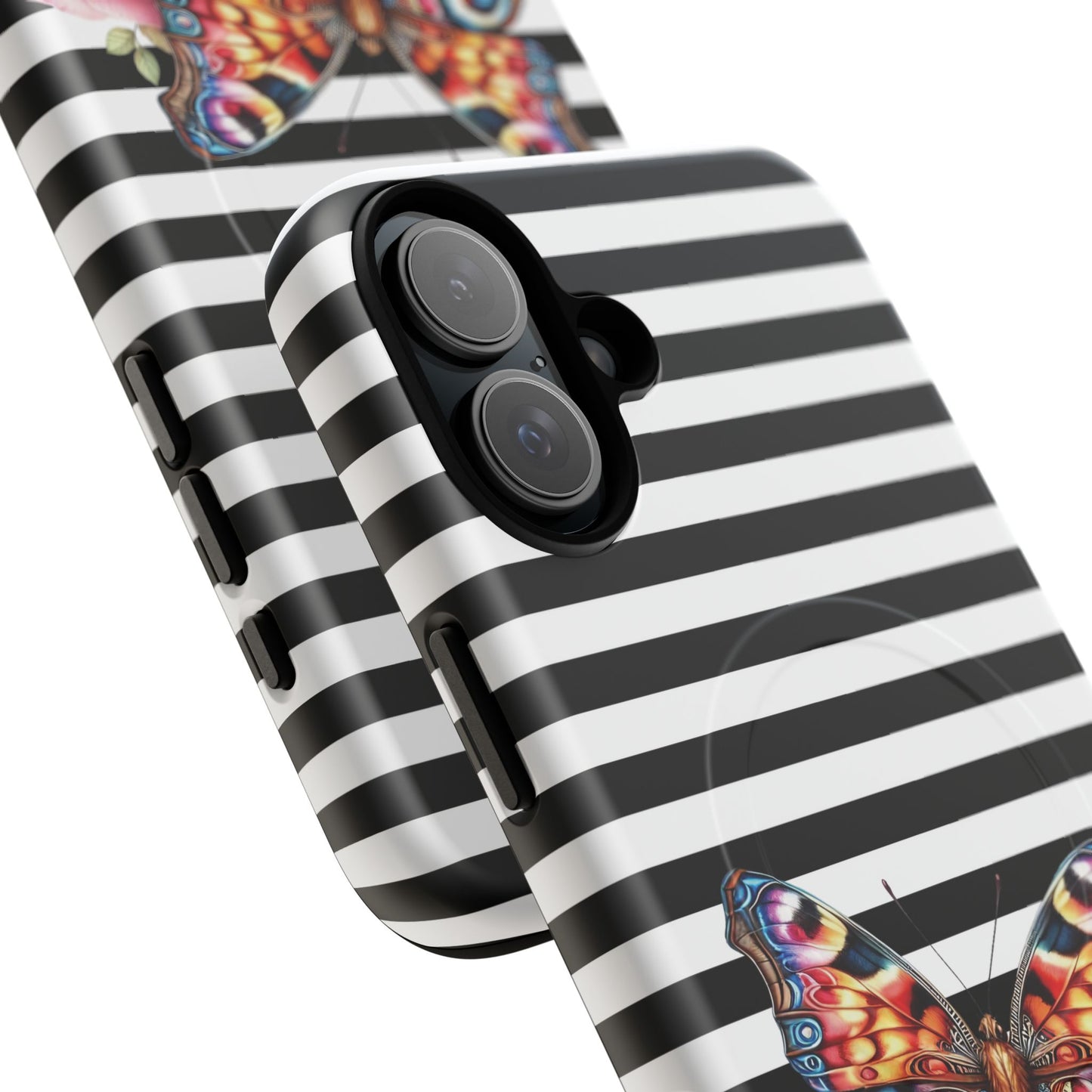 Butterfly & Roses Tough iPhone Magnetic Case, Floral iPhone Cover, Nature-Inspired, Gift for Her, Trendy Accessories