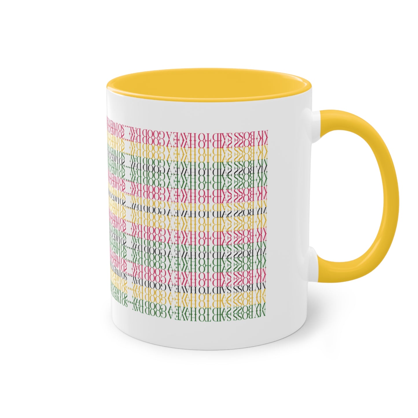 Two Tone Funny Hidden Message Mug - “My Boss said to have a good day… so I went home.”- Viral Optical Illusion Mug - Secret Sarcastic Work Message - Dishwasher Safe, Unique Gifts for Coffee Lovers, Home & Office Decor, Holiday Present.