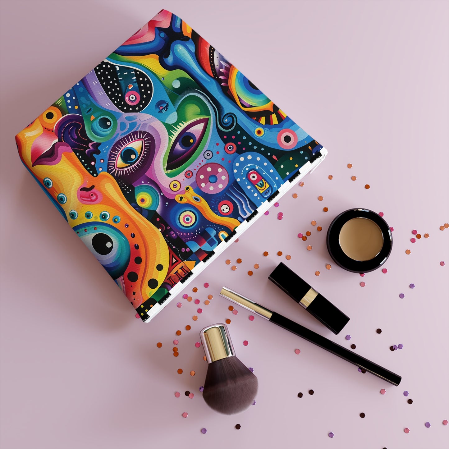 Psychedelic Visions Cotton Cosmetic Bag