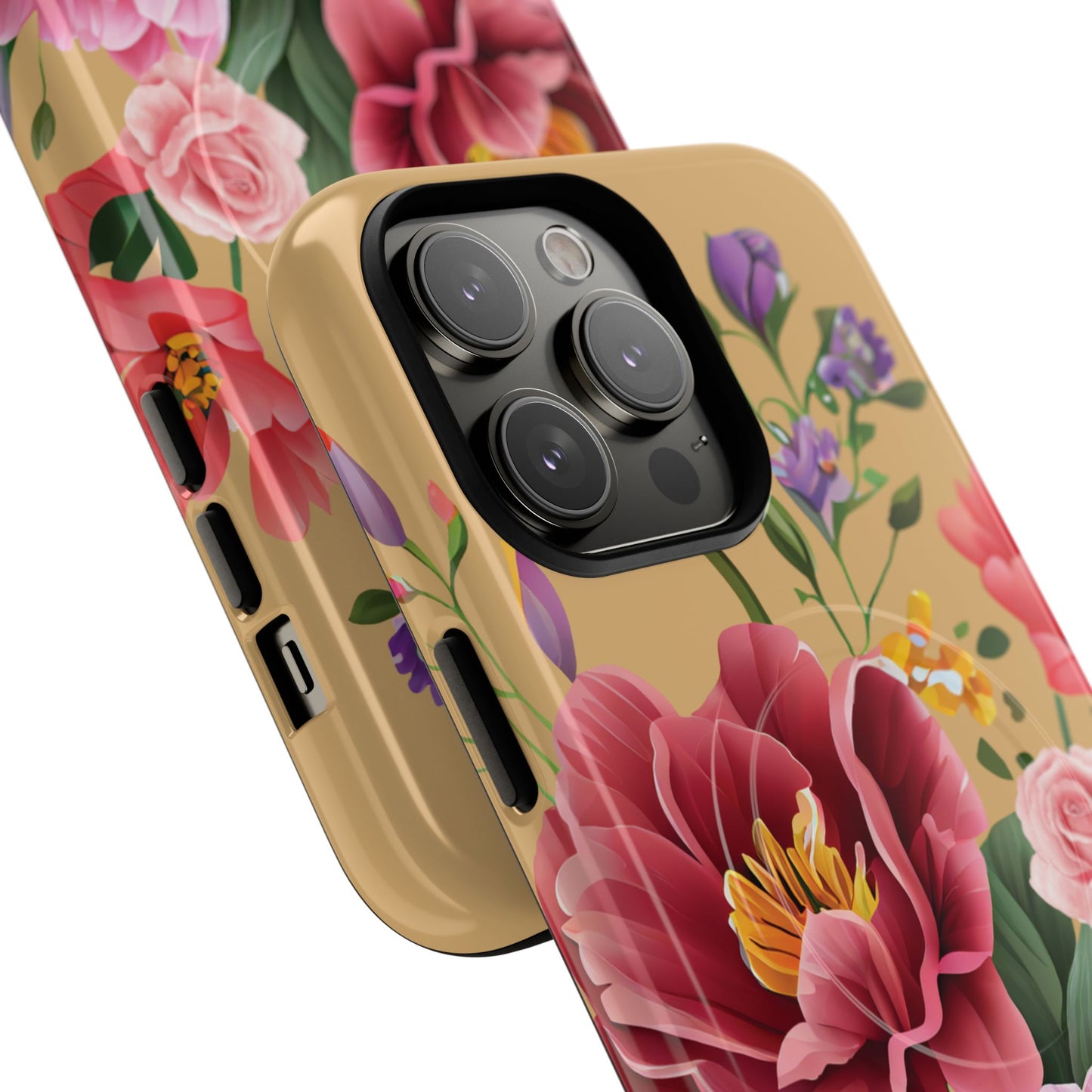 Sunset Botanica Tough iPhone Magnetic Case, Gifts for Her, MagSafe® iPhone® Tough Case, iPhone 13, 14, iPhone 15, iPhone 16, 17, Pro, Pro Max, Plus.