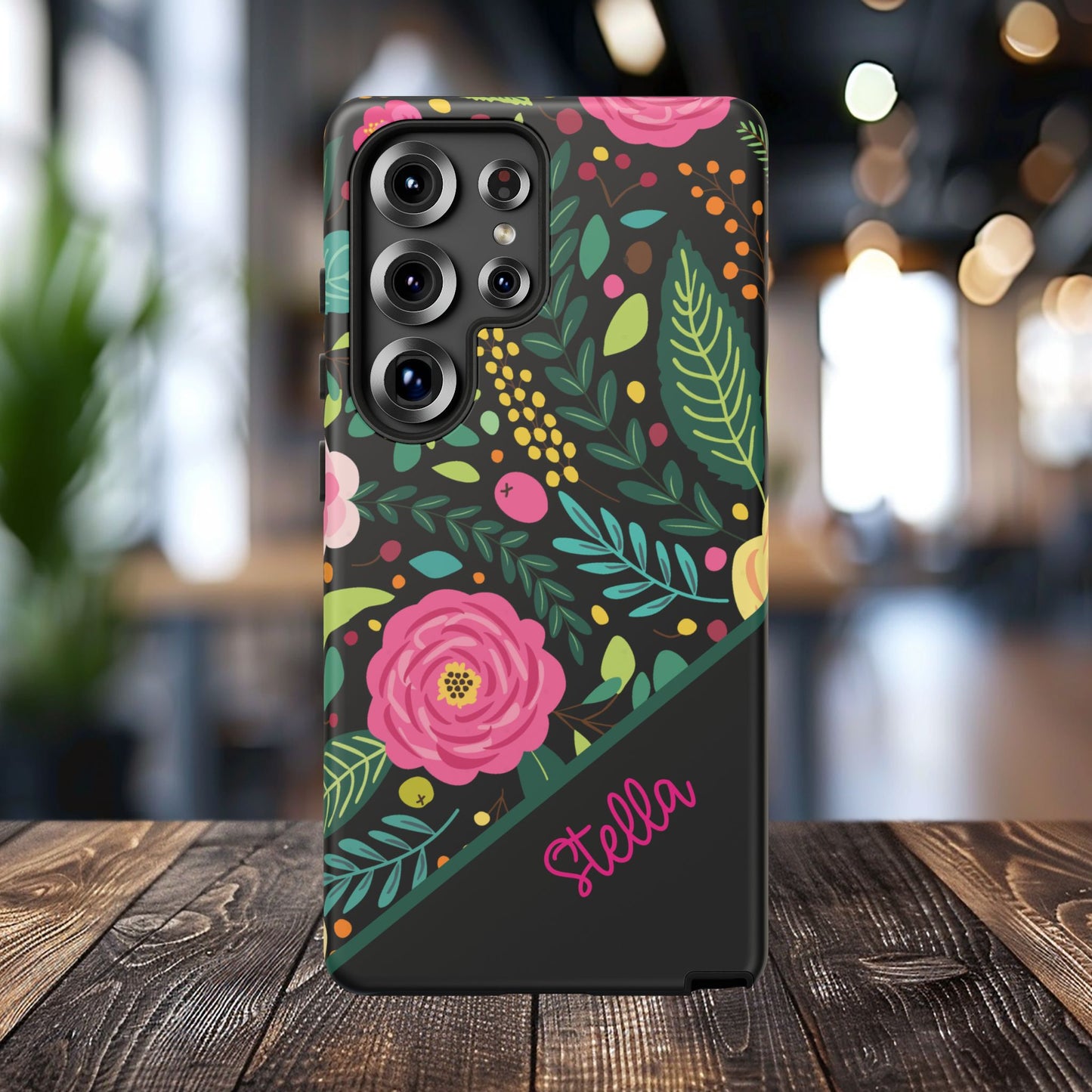 Personalized Floral Fantasy Samsung and Google Pixal Phone Case – Personalized Tough Cases with Colorful Garden Design