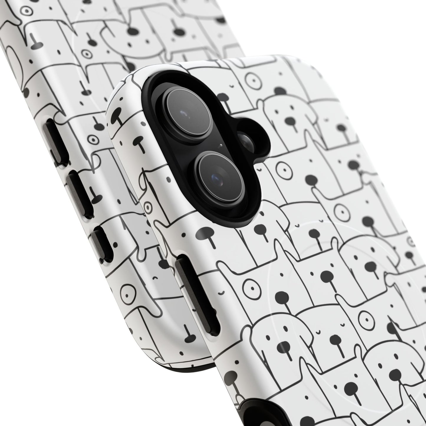 Cute Woof Line-Up iPhone Case, Tough Magnetic Case for Pet Lovers, Stylish Phone Accessory, Gift for Dog Owners, Protective Pet Case