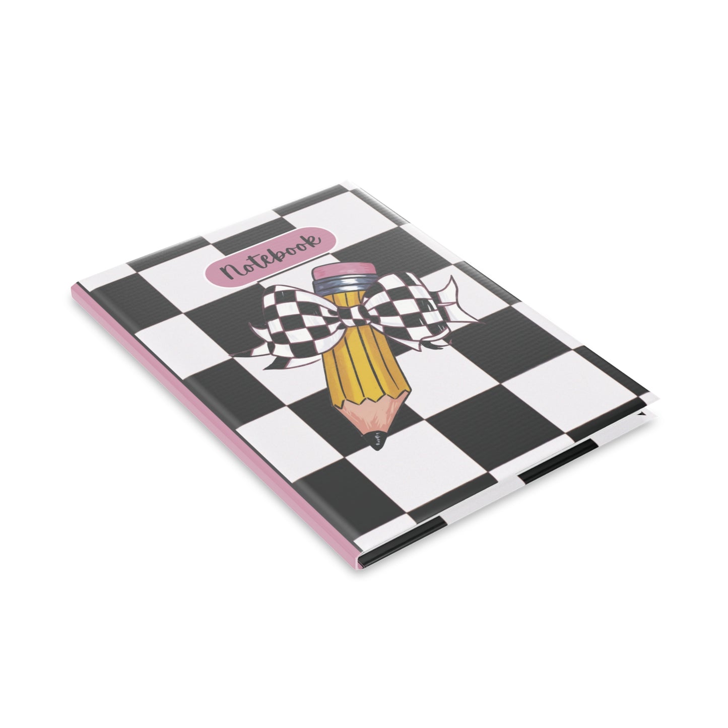 Black Checkered Charm Hardcover Notebook with Puffy Covers (PY)