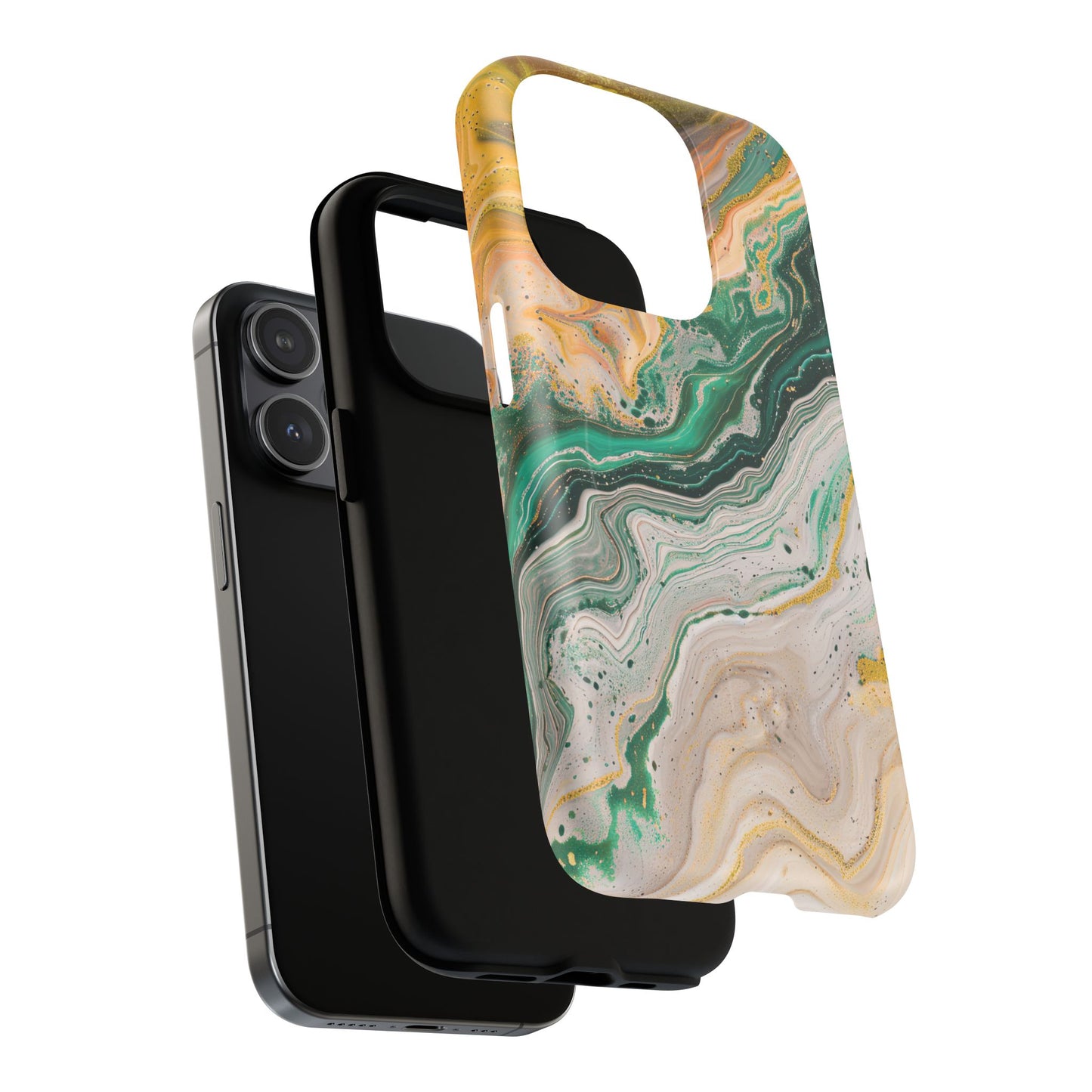 Magnetic iPhone Cases with Green Marble Design, Tough Magnetic Cases, iPhone Accessories, Gift for Her, Trendy iPhone Cover