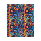 Psychedelic Visions Vibrant Abstract Faces Velveteen Plush Blanket