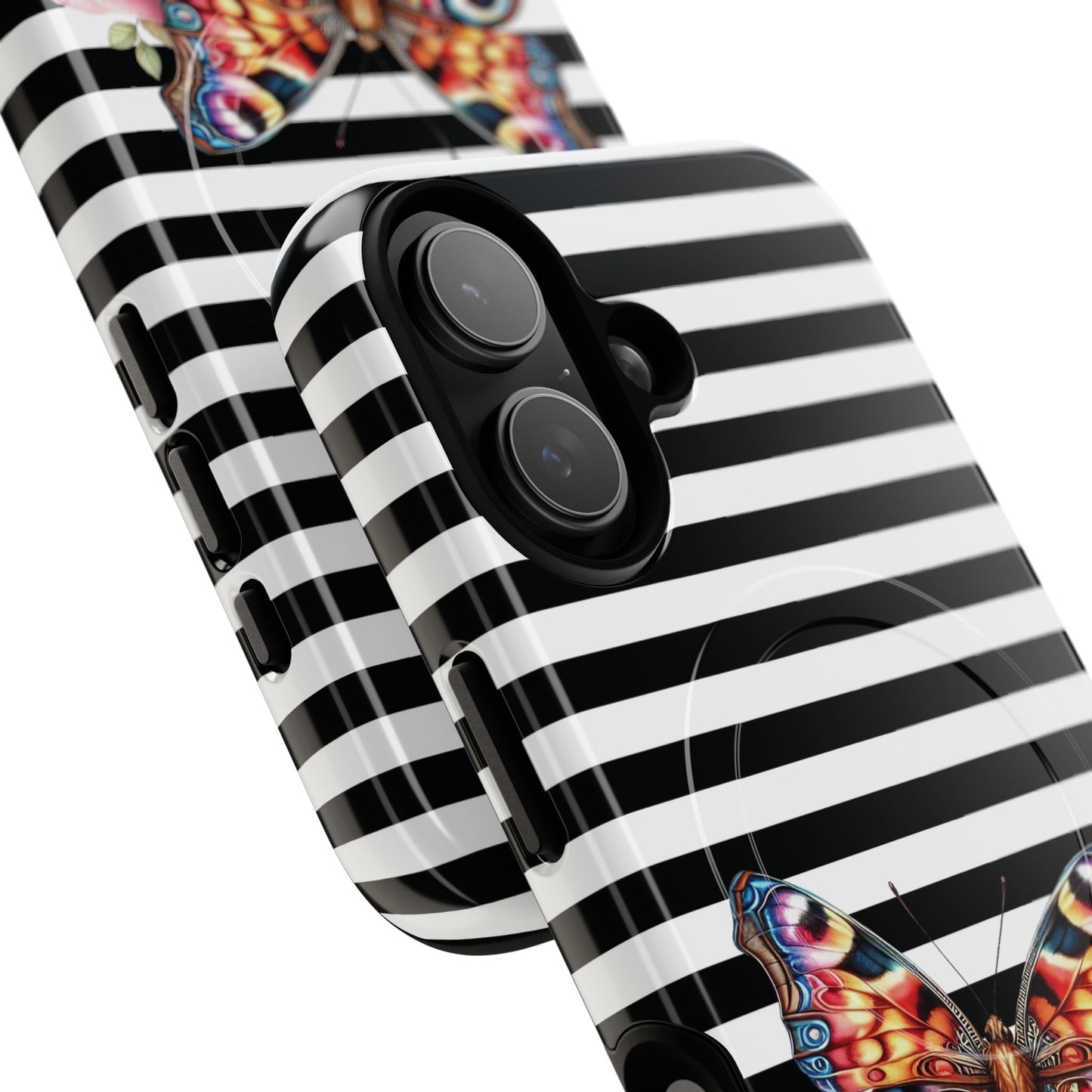 Butterfly & Roses Tough iPhone Magnetic Case, Floral iPhone Cover, Nature-Inspired, Gift for Her, Trendy Accessories