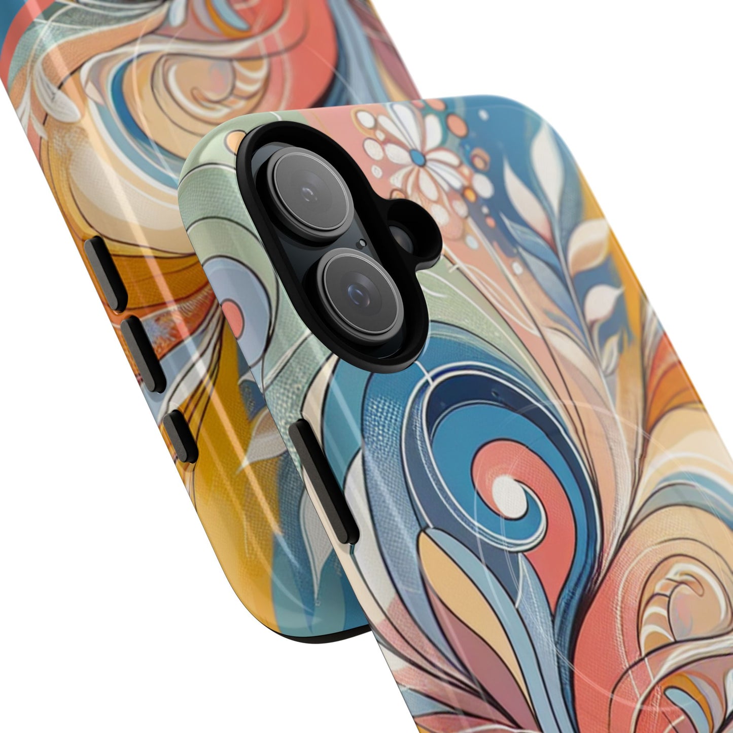Personalized Sunset Garden Whirl Tough iPhone Magnetic Case for iPhone, Artistic Phone Cover, Durable Protection, Gifts for Her, Unique Style
