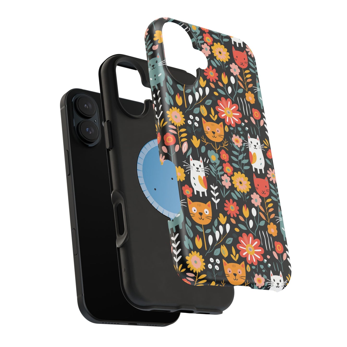 Whimsical Feline Garden Magnetic Tough iPhone Cases