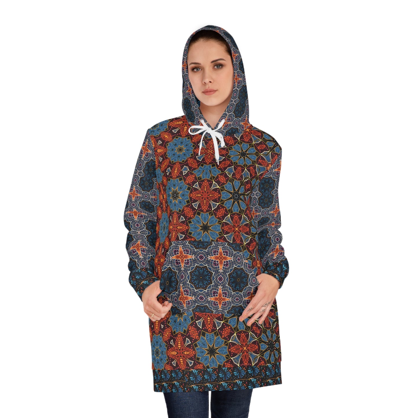 Arabesque Harmony Women's Hoodie Dress (AOP)