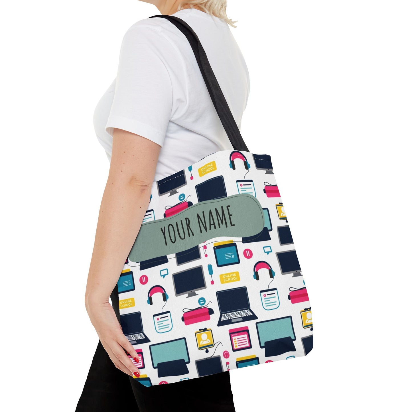 Techie Tote Bag - Stylish Personalized Tote for Students, Gift for Tech Lovers, Eco-Friendly Shopping Bag, Back to School.