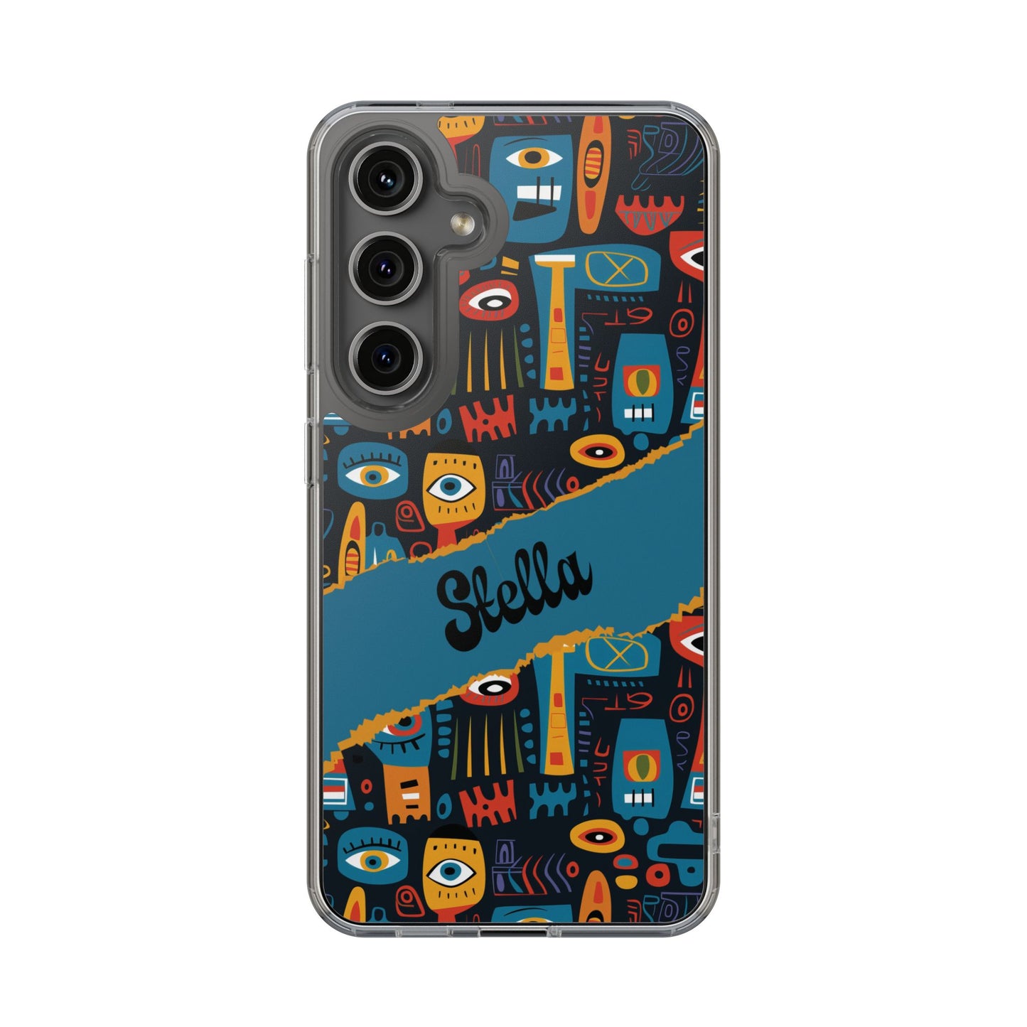 Phone Case — Colorful Abstract Faces Clear Impact-Resistant Case