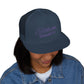 Purple 'ELOHIM, GENESIS 1:1'  Embroidered 5 Panel Trucker Cap | Casual Style Hat, Adjustable, Unisex, Perfect Gift for Outdoors, Festivals, Daily Wear