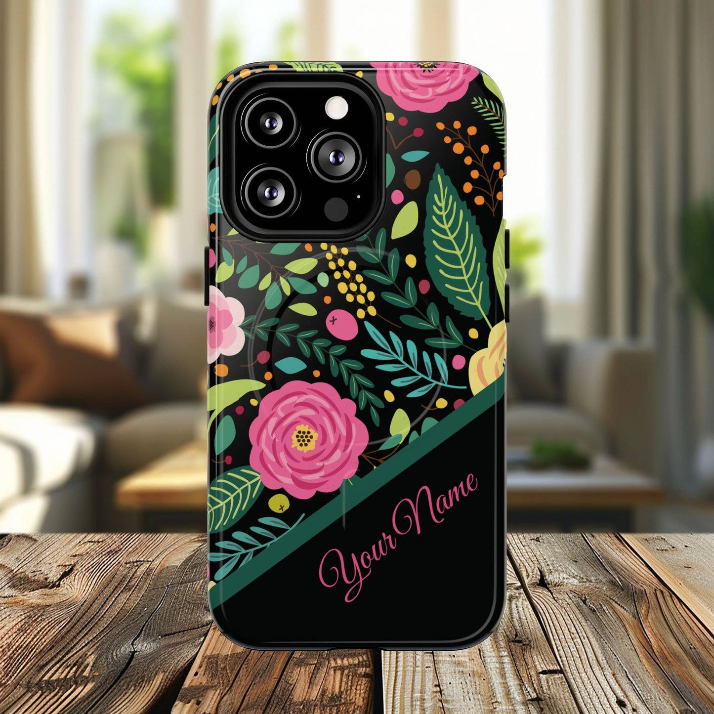 Personalized Floral Fantasy Tough Magnetic iPhone Cases- a Gift for Gardeners, Mother's Day, Birthday Gift, Anniversary Gift, Presents